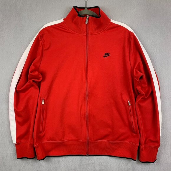 Nike Other - Nike Mens Sweater XL Red Full Zip Long Sleeve Sportswear Track Jacket Athletic